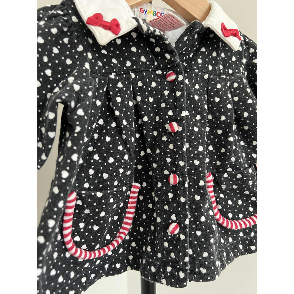 Rainbow Tag Gymboree Black/Red/White Hearts & Stripes Tunic Sweater Top - Picture 2 of 6